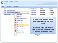 Enhanced SharePoint User Tasks Menu screenshot